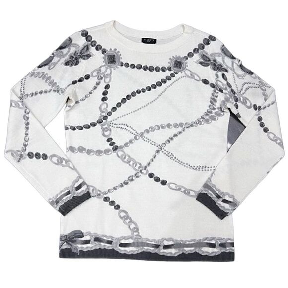 Talbots Merino Wool jewel print sweater size small petite - Picture 2 of 16